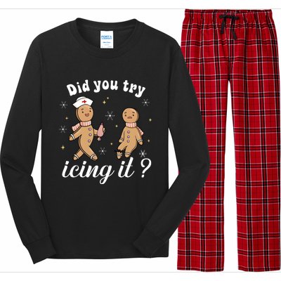 School Nurse Christmas Did You Try Icing It Gingerbread Long Sleeve Pajama Set