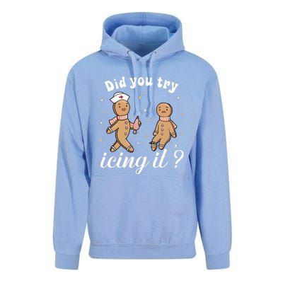 School Nurse Christmas Did You Try Icing It Gingerbread Unisex Surf Hoodie