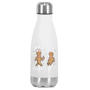 School Nurse Christmas Did You Try Icing It Gingerbread Stainless Steel Insulated Water Bottle