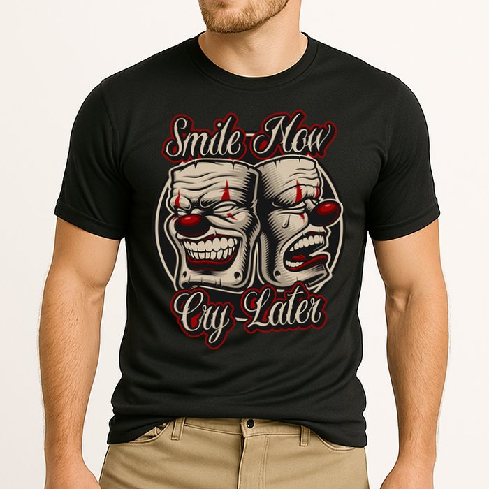 Smile Now Cry Later Drama Masks Cooling Performance Crew T-Shirt