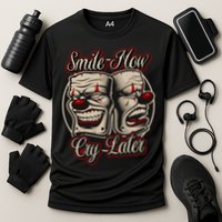 Smile Now Cry Later Drama Masks Cooling Performance Crew T-Shirt