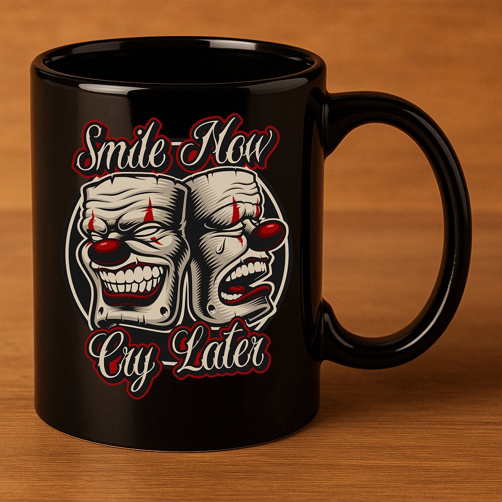 Smile Now Cry Later Drama Masks 11oz C Handle Ceramic Mug