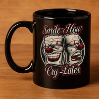 Smile Now Cry Later Drama Masks 11oz C Handle Ceramic Mug