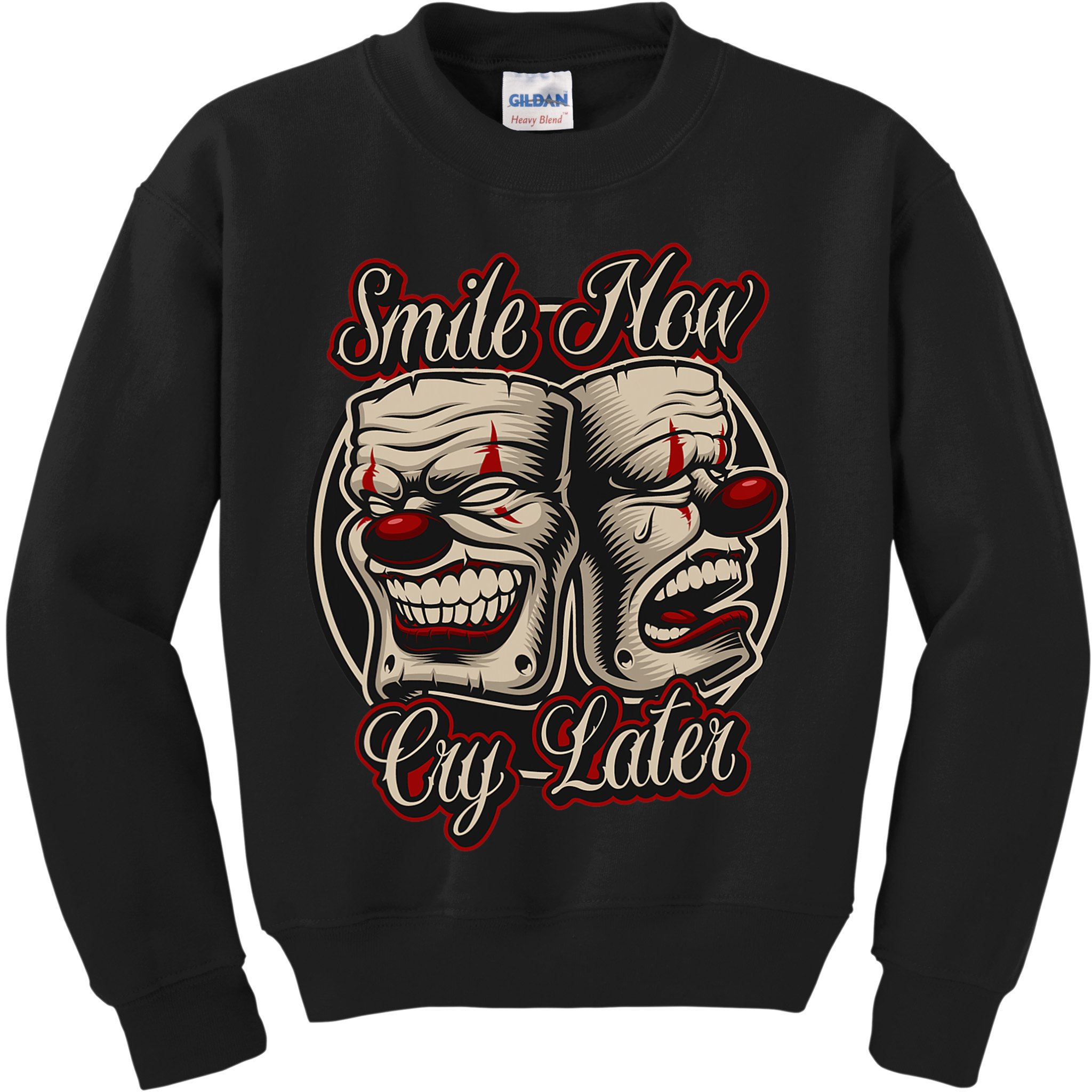 Smile Now Cry Later Drama Masks Kids Sweatshirt