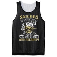 Sailor Never Die We Report To Davy Jones Locker And Regroup Mesh Reversible Basketball Jersey Tank