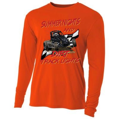 Summer Nights Dirt Track Lights | Dirt Track Racing | Motocross Gift Cooling Performance Long Sleeve Crew