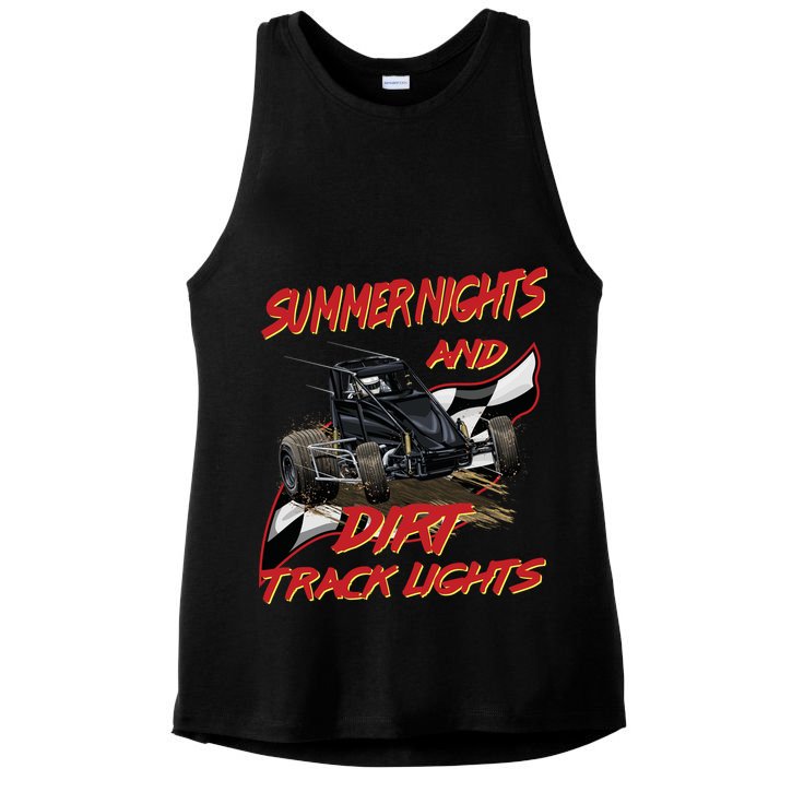 Summer Nights Dirt Track Lights | Dirt Track Racing | Motocross Gift Ladies PosiCharge Tri-Blend Wicking Tank