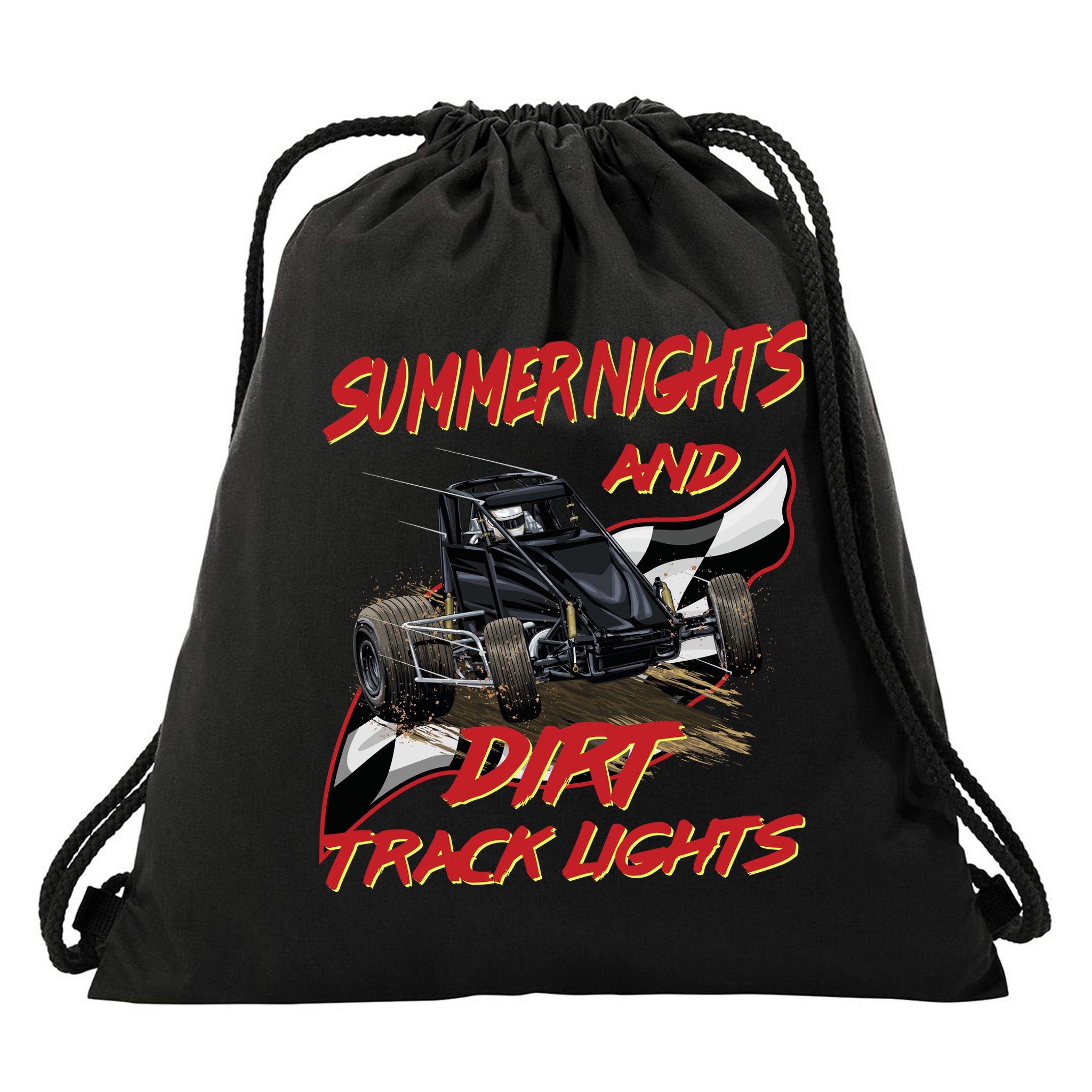 Summer Nights Dirt Track Lights | Dirt Track Racing | Motocross Gift Drawstring Bag