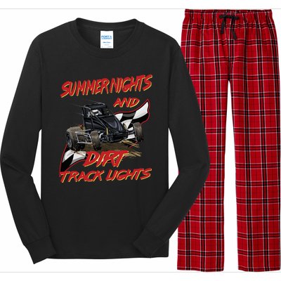 Summer Nights Dirt Track Lights | Dirt Track Racing | Motocross Gift Long Sleeve Pajama Set