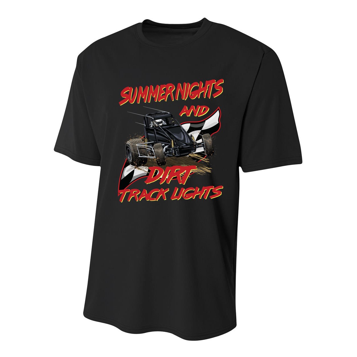 Summer Nights Dirt Track Lights | Dirt Track Racing | Motocross Gift Youth Performance Sprint T-Shirt