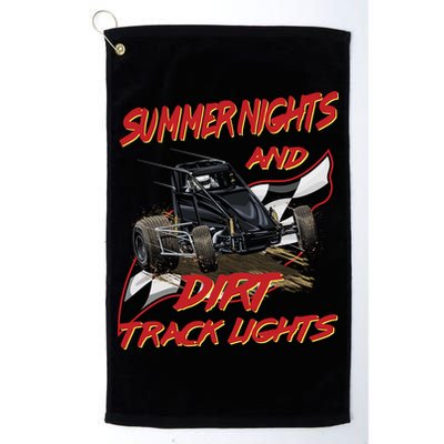 Summer Nights Dirt Track Lights | Dirt Track Racing | Motocross Gift Golf Towel
