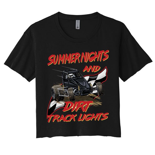 Summer Nights Dirt Track Lights | Dirt Track Racing | Motocross Gift Crop Top