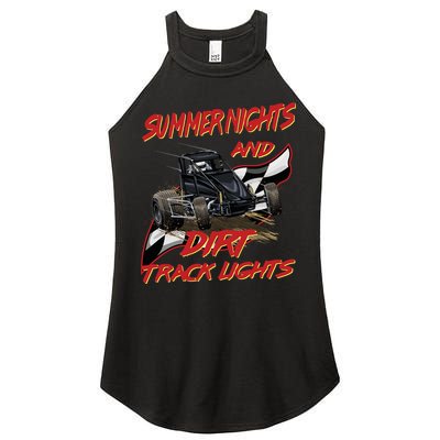 Summer Nights Dirt Track Lights | Dirt Track Racing | Motocross Gift Women's Perfect Tri Rocker Tank