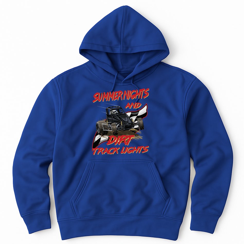 Summer Nights Dirt Track Lights | Dirt Track Racing | Motocross Gift Hoodie