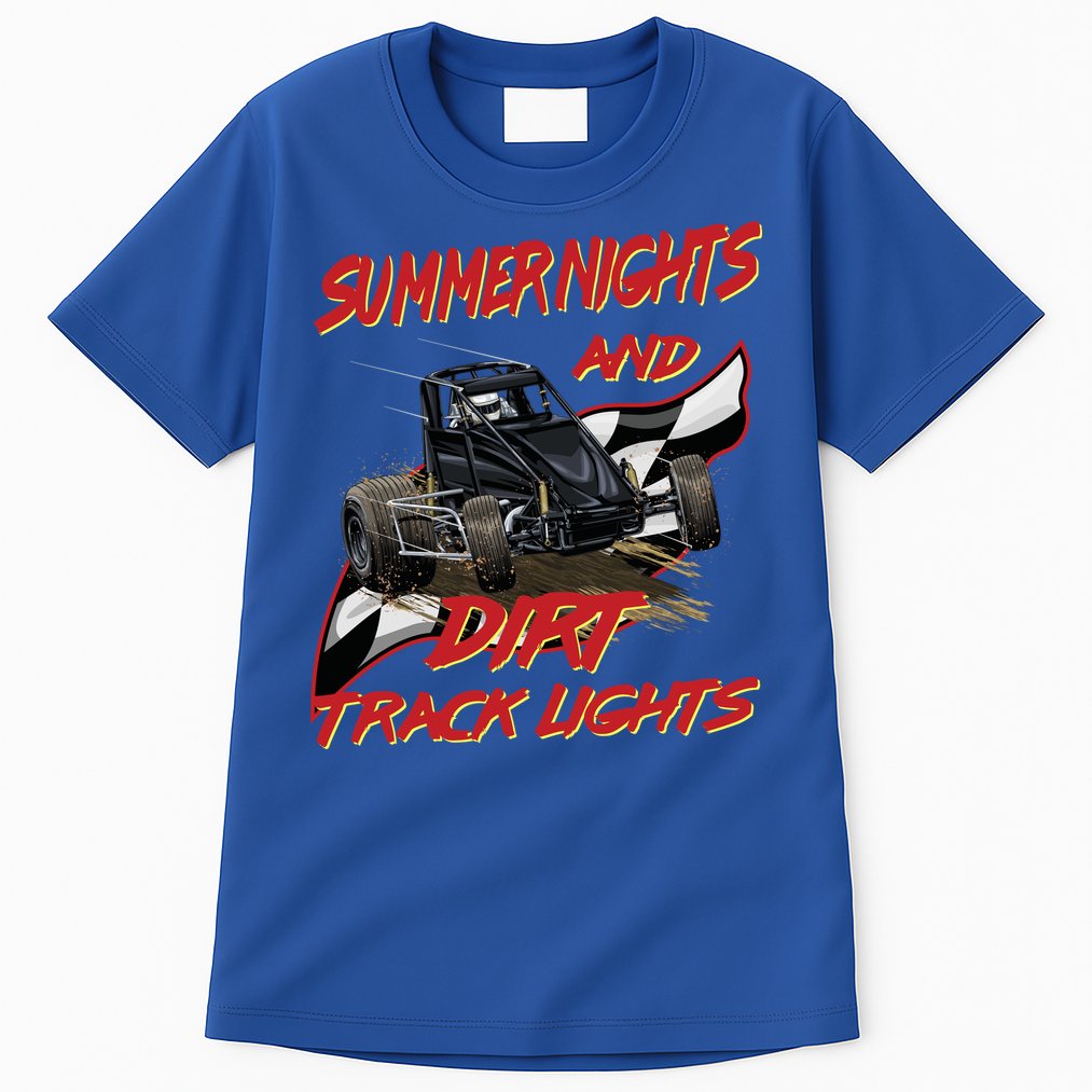 Summer Nights Dirt Track Lights | Dirt Track Racing | Motocross Gift Tall T-Shirt