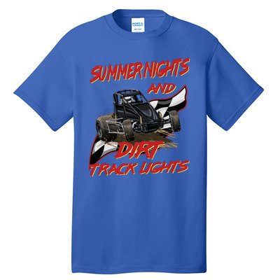 Summer Nights Dirt Track Lights | Dirt Track Racing | Motocross Gift Tall T-Shirt