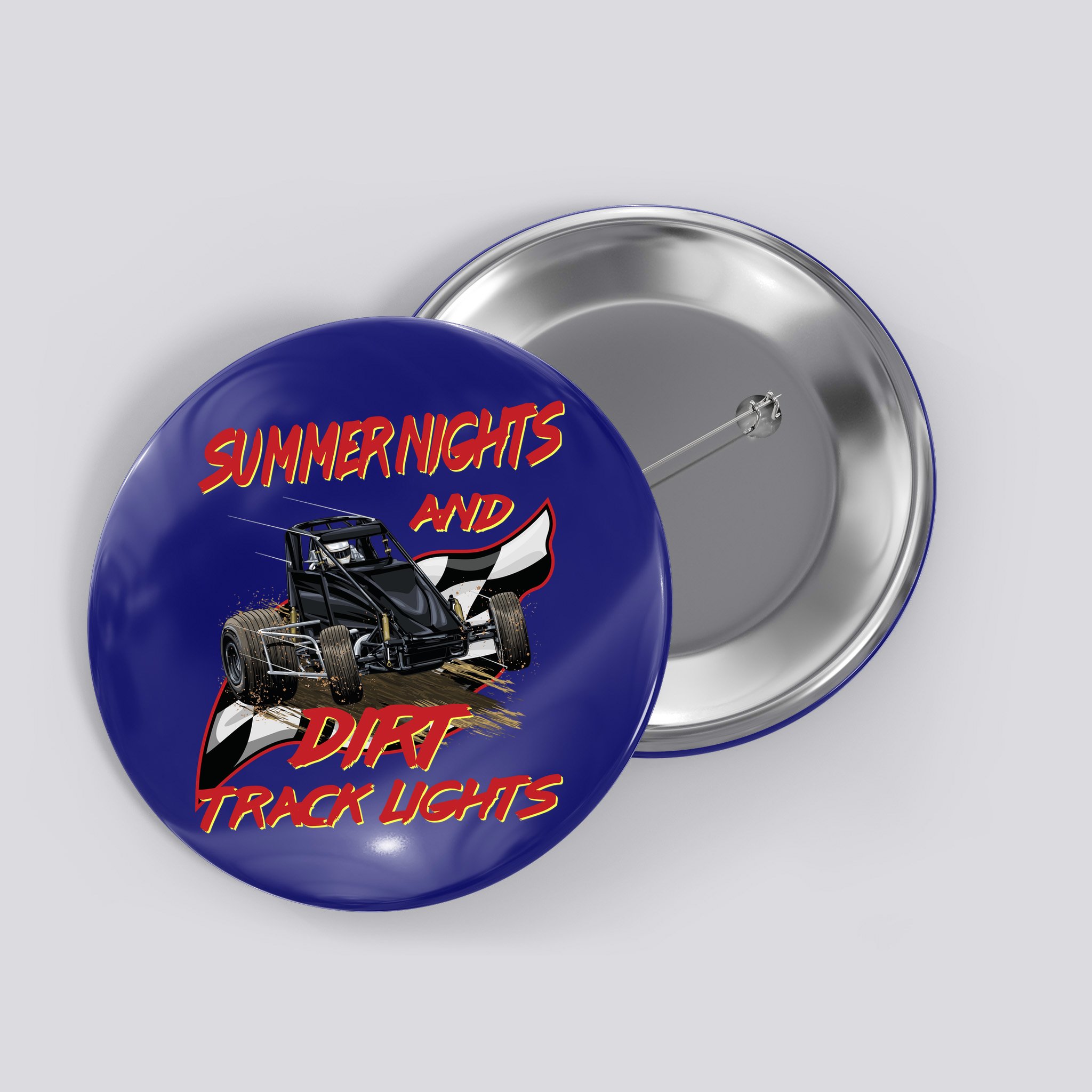 Summer Nights Dirt Track Lights | Dirt Track Racing | Motocross Gift Button