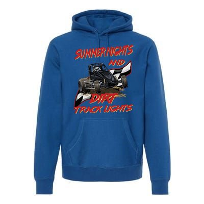 Summer Nights Dirt Track Lights | Dirt Track Racing | Motocross Gift Premium Hoodie