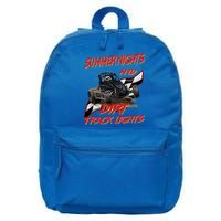 Summer Nights Dirt Track Lights | Dirt Track Racing | Motocross Gift 16 in Basic Backpack