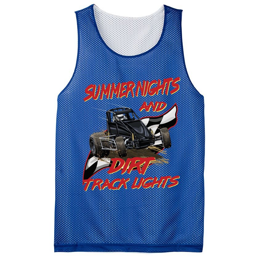 Summer Nights Dirt Track Lights | Dirt Track Racing | Motocross Gift Mesh Reversible Basketball Jersey Tank