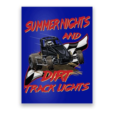 Summer Nights Dirt Track Lights | Dirt Track Racing | Motocross Gift Poster