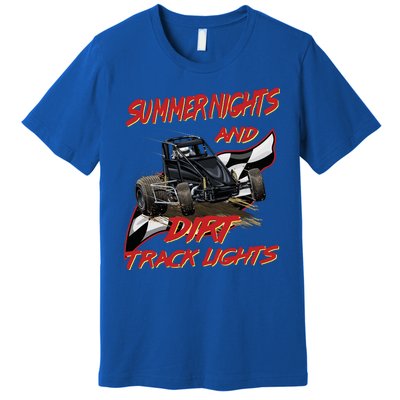 Summer Nights Dirt Track Lights | Dirt Track Racing | Motocross Gift Premium T-Shirt