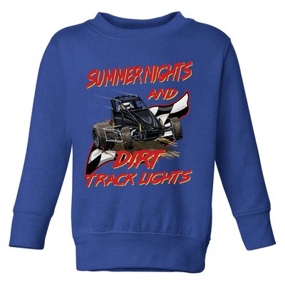 Summer Nights Dirt Track Lights | Dirt Track Racing | Motocross Gift Toddler Sweatshirt