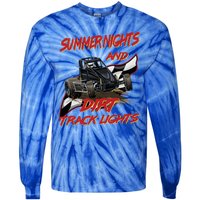 Summer Nights Dirt Track Lights | Dirt Track Racing | Motocross Gift Tie-Dye Long Sleeve Shirt