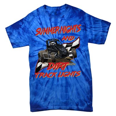 Summer Nights Dirt Track Lights | Dirt Track Racing | Motocross Gift Tie-Dye T-Shirt