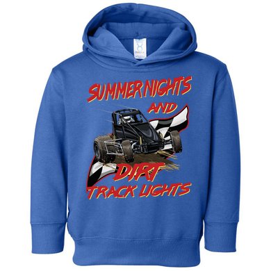 Summer Nights Dirt Track Lights | Dirt Track Racing | Motocross Gift Toddler Hoodie