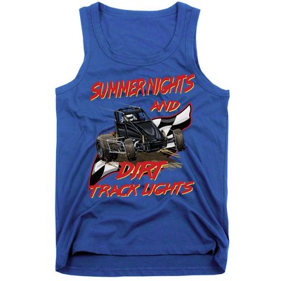 Summer Nights Dirt Track Lights | Dirt Track Racing | Motocross Gift Tank Top