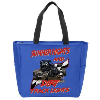 Summer Nights Dirt Track Lights | Dirt Track Racing | Motocross Gift Zip Tote Bag