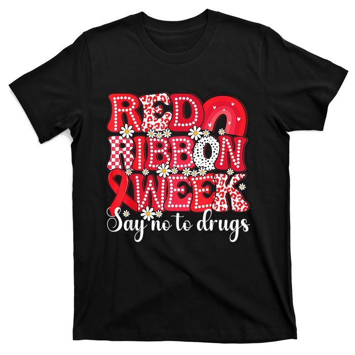 Say Not Drug Free Say Yes Kindness Red Ribbon Week Rainbow T-Shirt