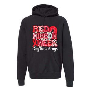 Say Not Drug Free Say Yes Kindness Red Ribbon Week Rainbow Premium Hoodie