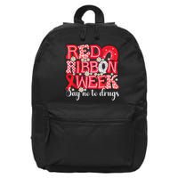 Say Not Drug Free Say Yes Kindness Red Ribbon Week Rainbow 16 in Basic Backpack