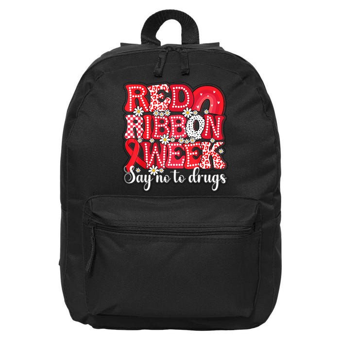 Say Not Drug Free Say Yes Kindness Red Ribbon Week Rainbow 16 in Basic Backpack