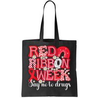 Say Not Drug Free Say Yes Kindness Red Ribbon Week Rainbow Tote Bag