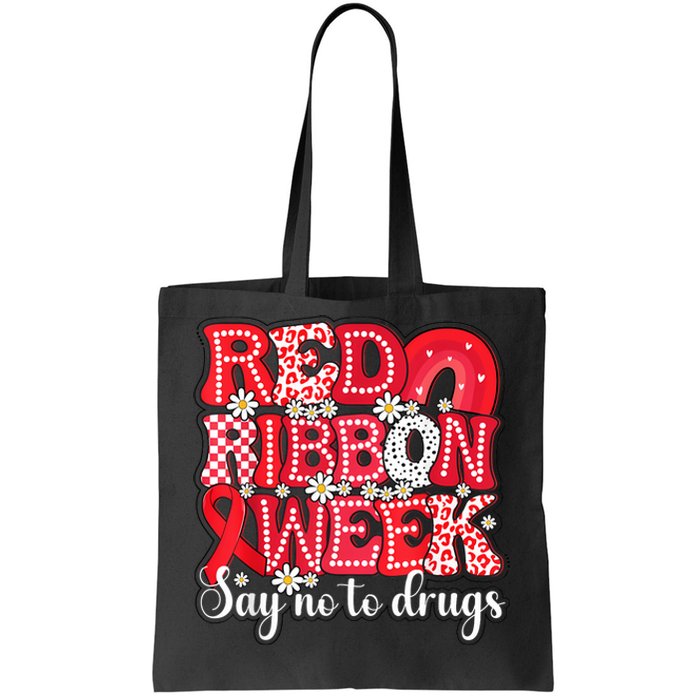 Say Not Drug Free Say Yes Kindness Red Ribbon Week Rainbow Tote Bag