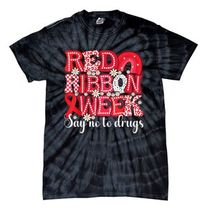 Say Not Drug Free Say Yes Kindness Red Ribbon Week Rainbow Tie-Dye T-Shirt