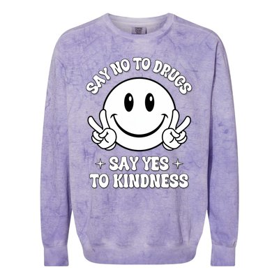 Say Not Drugfree Say Yes To Kindness Red Ribbon Week Colorblast Crewneck Sweatshirt