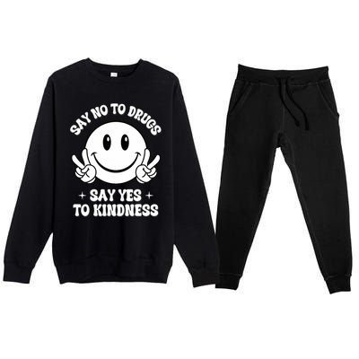 Say Not Drugfree Say Yes To Kindness Red Ribbon Week Premium Crewneck Sweatsuit Set