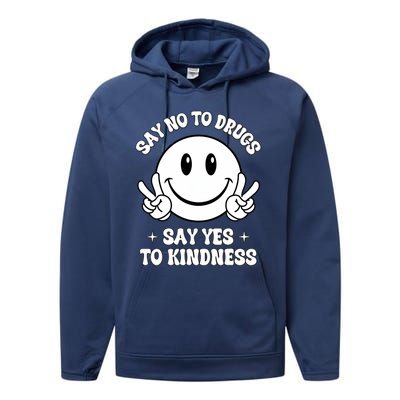 Say Not Drugfree Say Yes To Kindness Red Ribbon Week Performance Fleece Hoodie