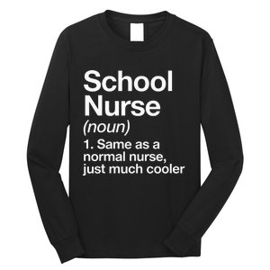 School Nurse Definition Back To School First Day Long Sleeve Shirt