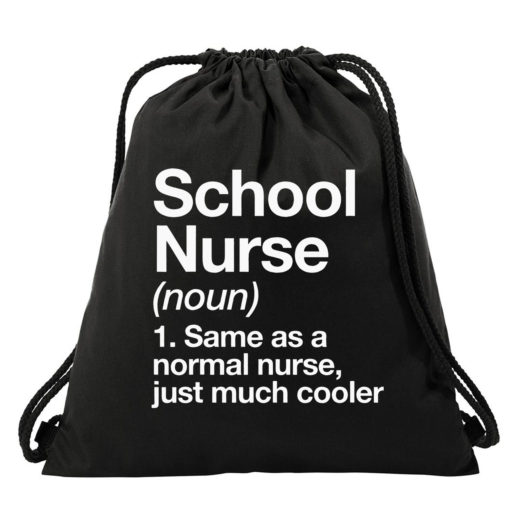 School Nurse Definition Back To School First Day Drawstring Bag
