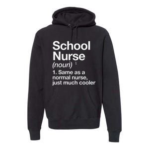 School Nurse Definition Back To School First Day Premium Hoodie