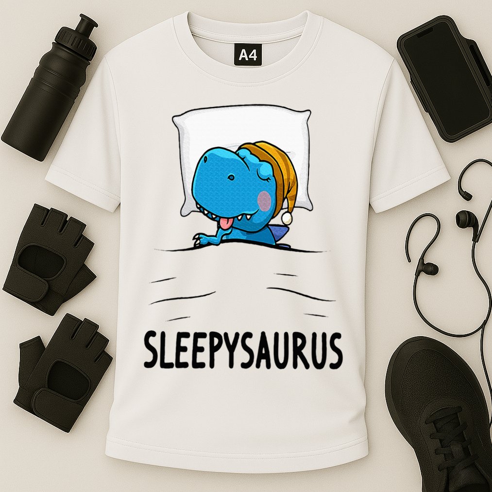 Sleepysaurus nightshirt Dinosaur Dino TRex nightgown Sleep Cooling Performance Crew T-Shirt