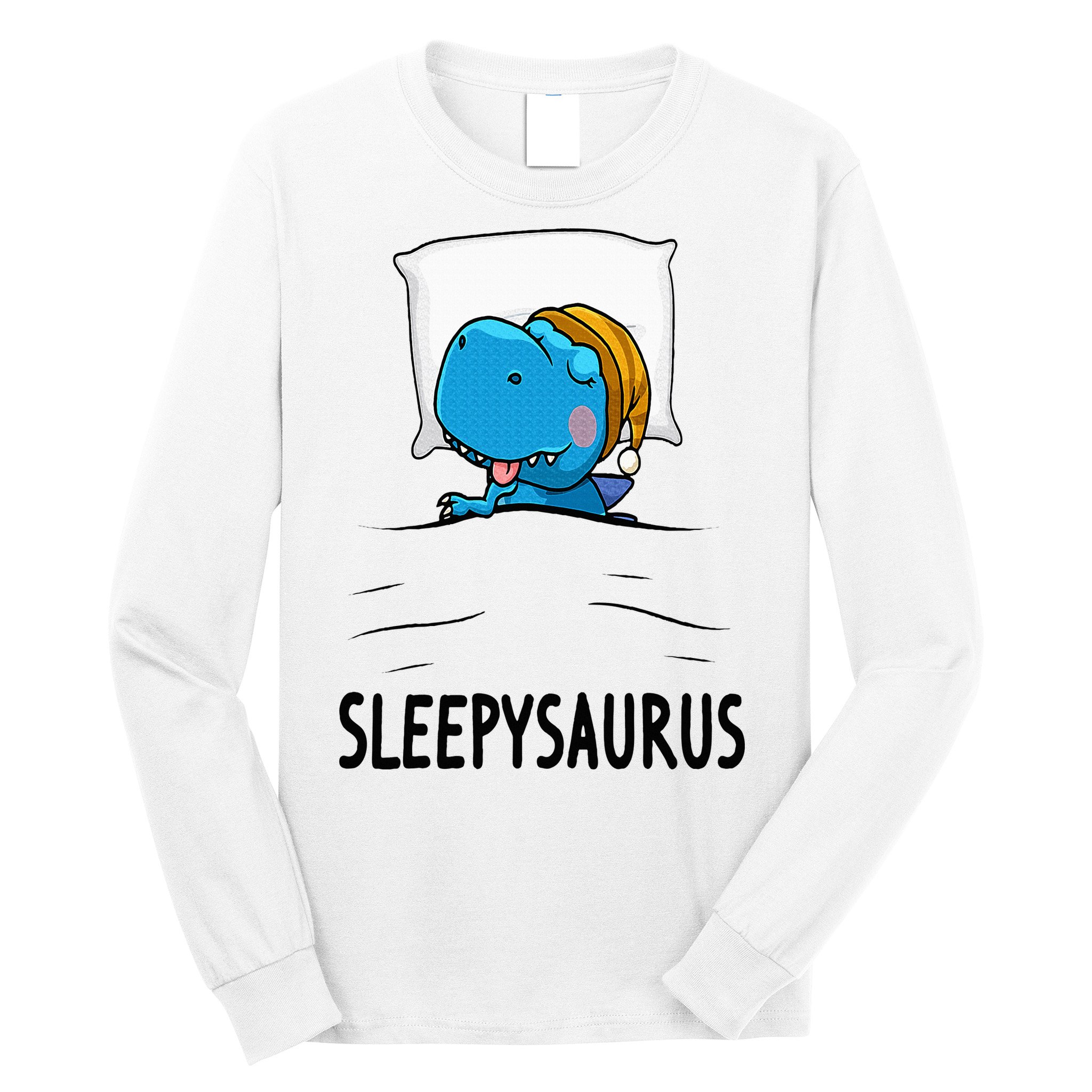 Sleepysaurus nightshirt Dinosaur Dino TRex nightgown Sleep Long Sleeve Shirt