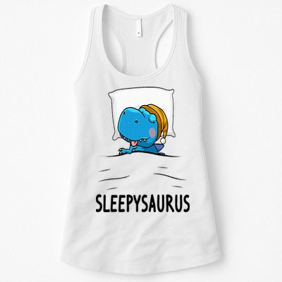 Sleepysaurus nightshirt Dinosaur Dino TRex nightgown Sleep Womens Tank Top