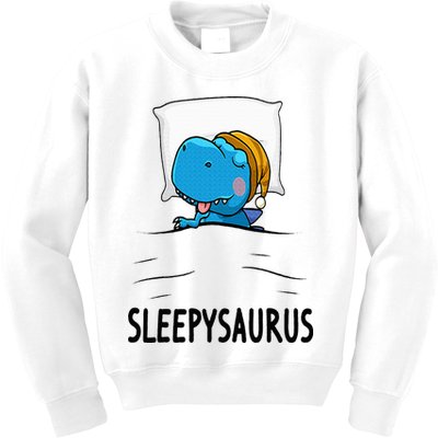 Sleepysaurus nightshirt Dinosaur Dino TRex nightgown Sleep Kids Sweatshirt