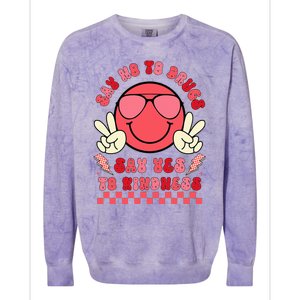 Say Not Drug Free Say Yes To Kindness Red Ribbon Week Colorblast Crewneck Sweatshirt